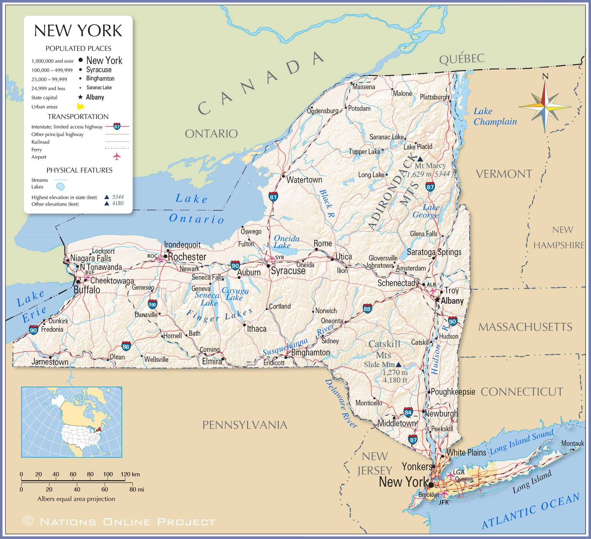 Map of the State of NY